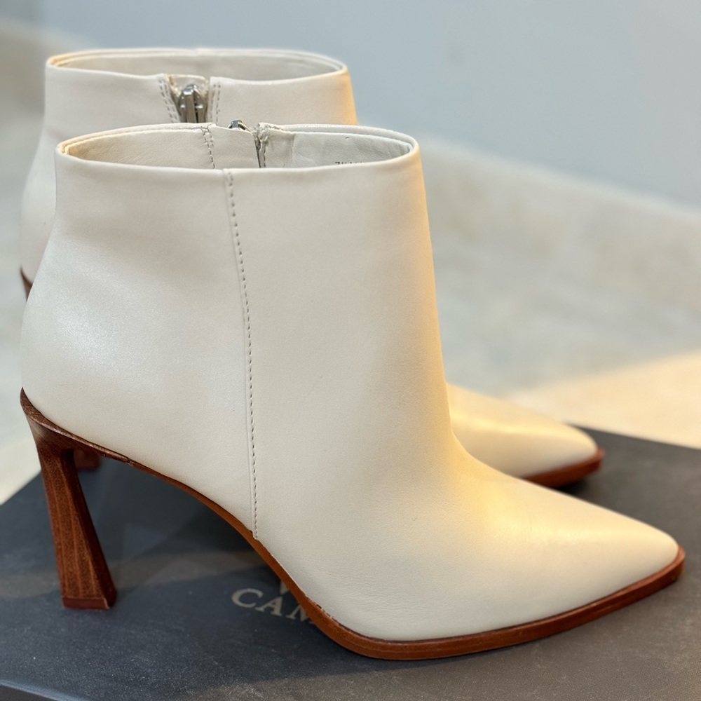 Vince Camuto white booties